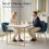 Homcom (Blue) HOMCOM Upholstered Kitchen Chairs Set of 2 with Woven Backrest 4