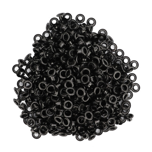Grommets Kit for DIY Craft Projects, Metal Eyelets 5mm Inner Diameter Flat Smooth Bright Surface Iron Grommets Hardware for Clothing Modification