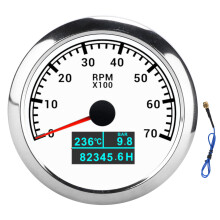 Tachometer Gauge for Auto Marine Applications, Universal 8000RPM Engine RPM Indicator with 8 Colors Backlight, Waterproof and Anti-Fogging Protection