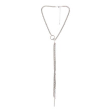 Colar com pingente de borla elegante, banhado a ouro com zircônia cúbica, liga metálica à prova d'água e hipoalergênica, ideal para uso