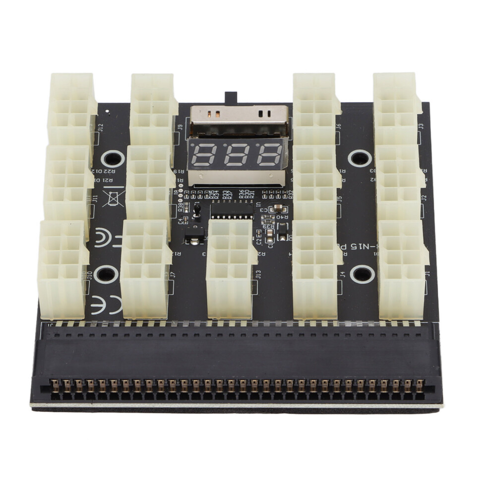 12V 6/8Pin Power Supply Board Adapter For Mining Graphics Cards, Voltage & Temp Display 3721376826694