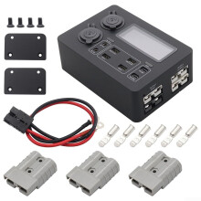 12V Power Box with six USB ports and LED display for motorhome and boat charging solutions (with cable) With Line