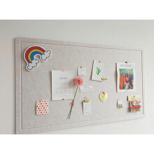 Felt pinboard, cork alternative for the wall, foldable photo display board with selfadhesive tape, vision board, prayer board with push pins (white).