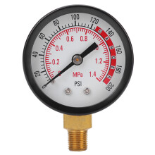 Mechanical Pressure Gauge for Air Compressor, Air Compressor Gauge 0-200psi 0-0.4MPa Measurement Range with Dual Scale Display, Radial Mount