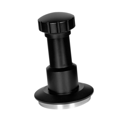 (Black, 51mm) Versatile Coffee Tamper With Stainless Steel Flat Base Spring Loaded