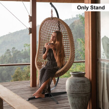 Outsunny Hammock Chair Stand Heavy Duty Metal C-Stand Indoor Outdoor