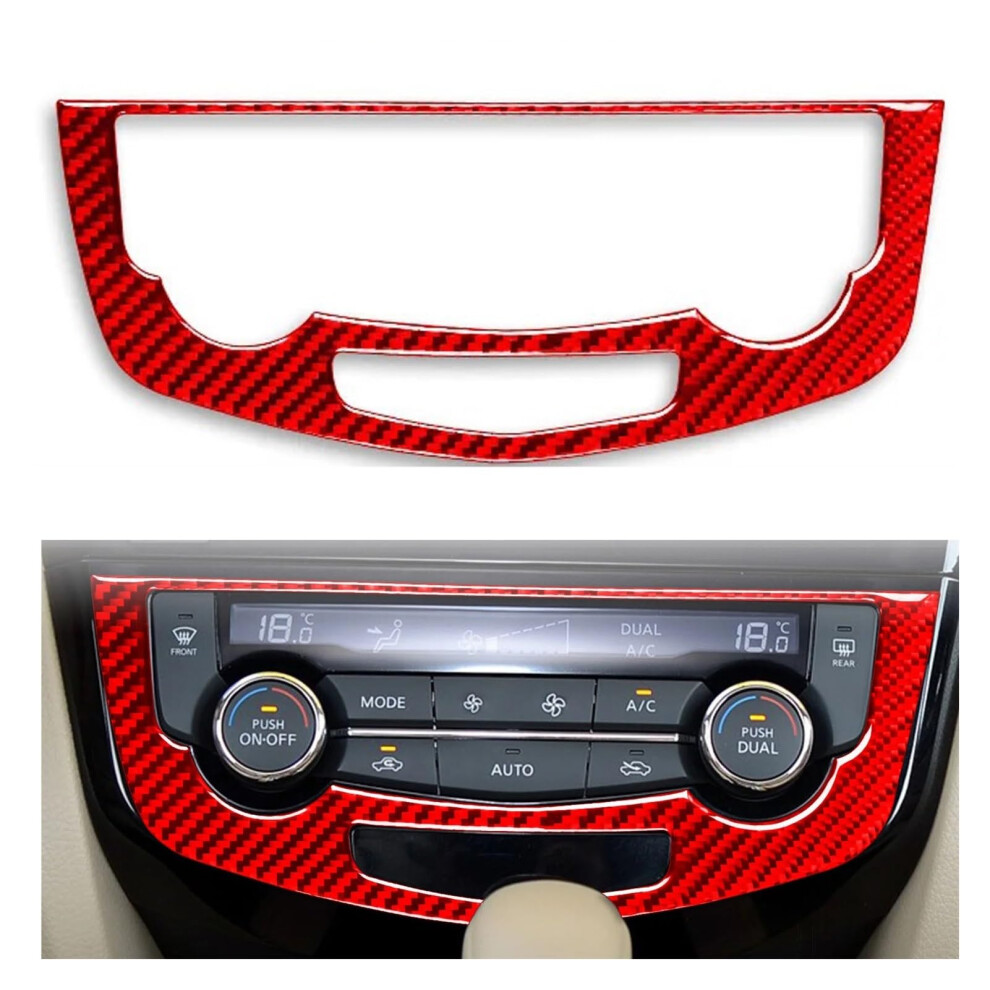 Carbon Fiber Air Conditioning Panel Trim Interior Upgrade Accessories For Nissan Xtrail Rogue T32 Red 9187378511473