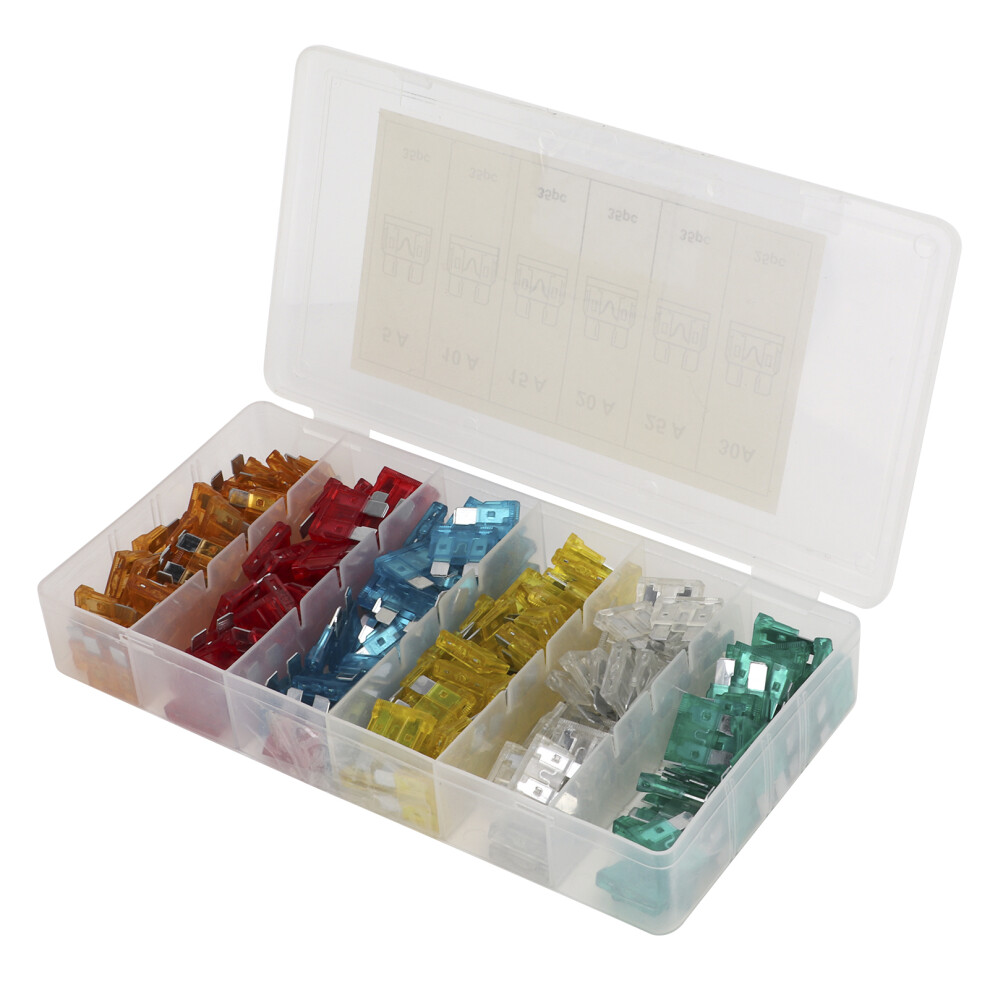 200Pcs Car Blade Fuses Set 5A-30A, 19Mm Flat Assortment Kit 7671376838790