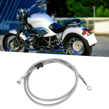 Motorcycle Brake Line 150cm Silver Steel PVC Heat Insulation Universal Fitting