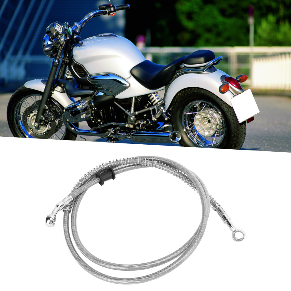 Motorcycle Brake Line 150Cm Steel Pvc Heat Insulation Universal Fitting Silver 8441376839856