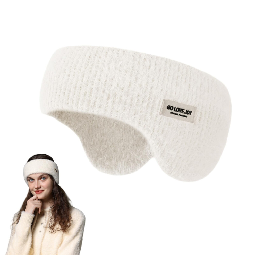 White Soundproof Ear Muffs For Sleeping, Noise Cancelling Ear Defenders, Eye Mask, Sleep Headband, Winter Warm Ear Muffs