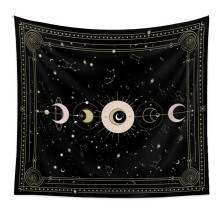 Bohemian Wall Hanging, Celestial Starry Tapestries With Soft Polyester Fabric, Sun And Moon Tapestry For Living Room Bedroom Dorm Decor, HD Digital