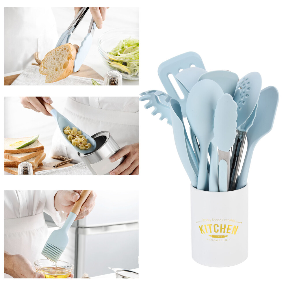 12Pcs Silicone Kitchenware Set Heat-Resistant Cooking Utensils – Blue