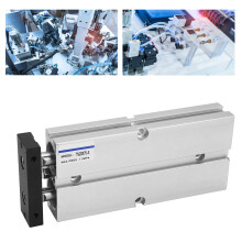 Industrieller Pneumatikzylinder Doppelstange 20 mm Bohrung 75 mm Hub Aluminium