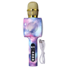 Microfone Bluetooth para cantar com luzes que mudam de cor, marca líder em música infantil, som de alta qualidade, efeitos de voz, bateria
