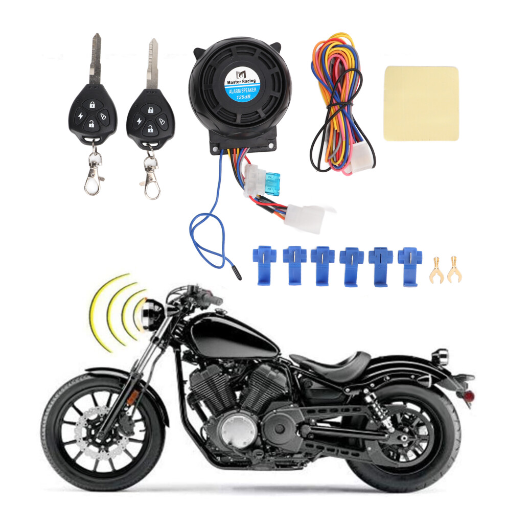 Motorcycle Alarm Anti-Theft 12V With Double Remote & 125Db Horn Black 9491376849194