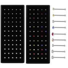 Hypoallergenic Nose Studs, 316L Stainless Steel Post Crystal Studs Comfortable to Wear Easy to Put on and Take off Stay in Place Nose Piercing