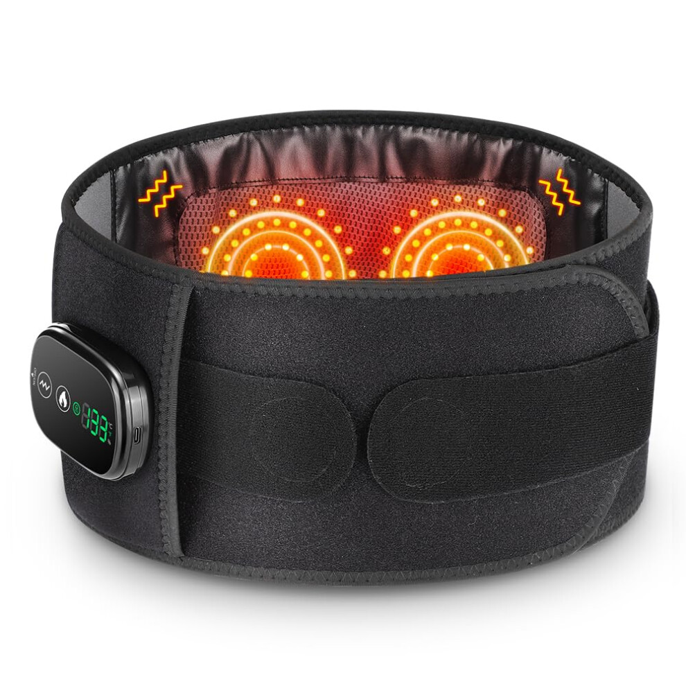 (Wide) Cordless Heating Pad with Massager for Back Pain Relief