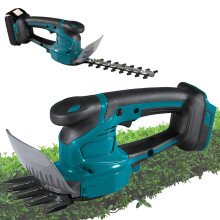 2 in 1 Cordless Hedge Trimmer and Grass Shear with Speed Cutting, 2 Batteries for Garden and Lawn
