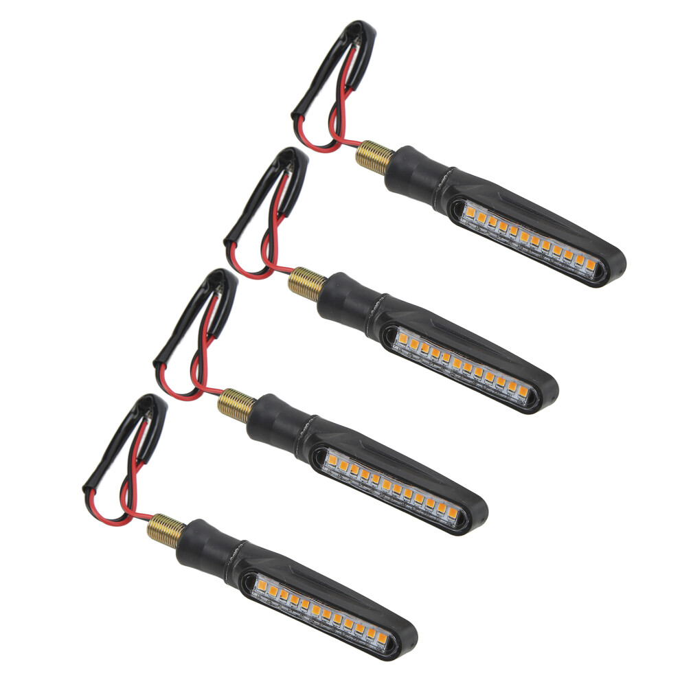 4Pcs Motorcycle Led Turn Signals 12V Front Rear Indicators Amber 8351376850990