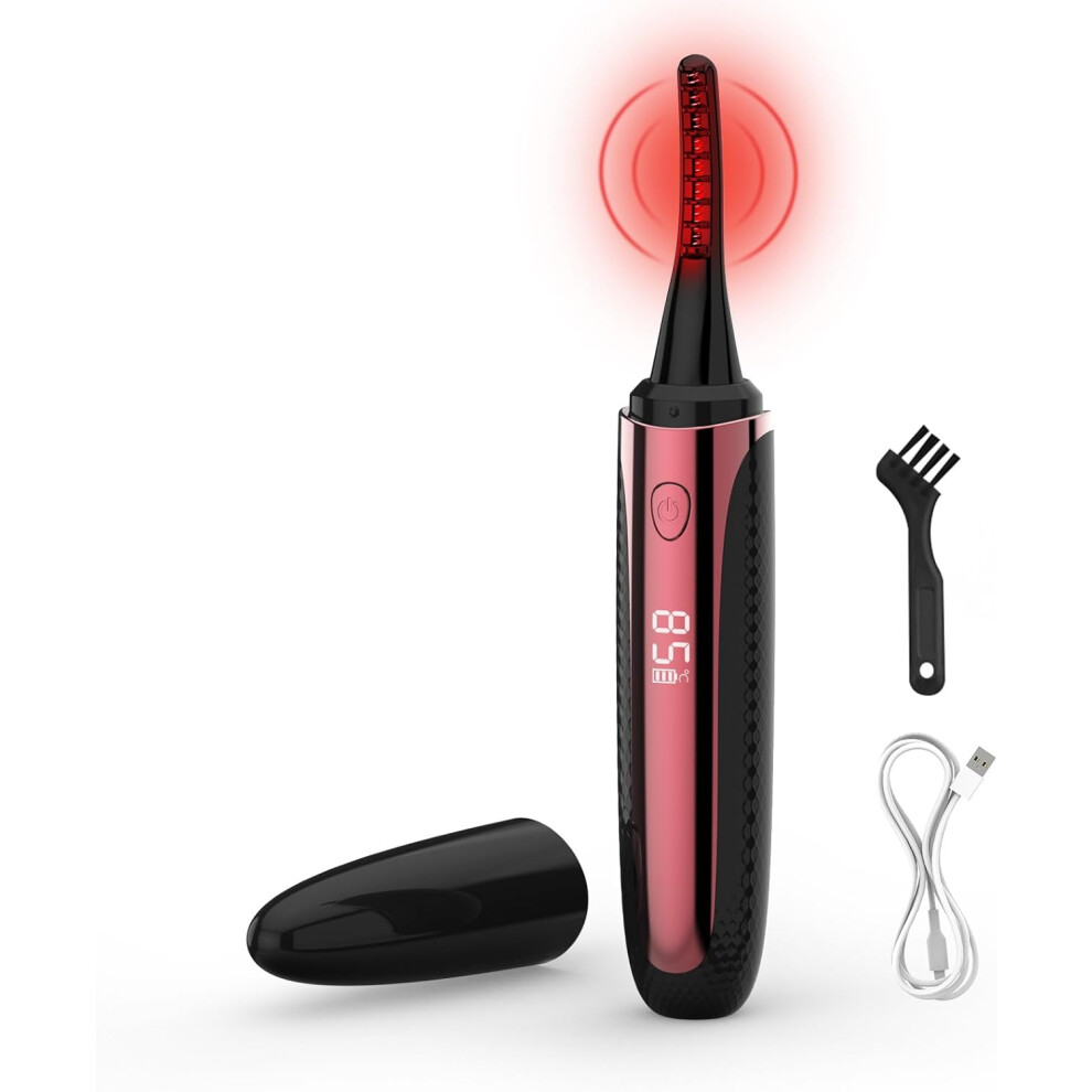 Black (Black) Heated Eyelash Curler, Wand-Style Electric Eyelash Curler Rechargeable