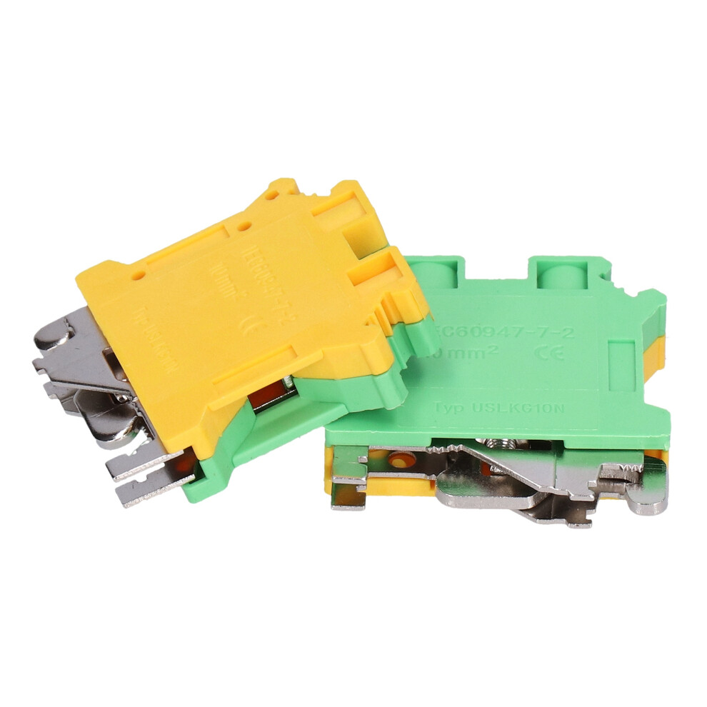 50Pcs 76A Flame Retardant Din Rail Grounding Terminal Block Uslkg-10 7661376852629