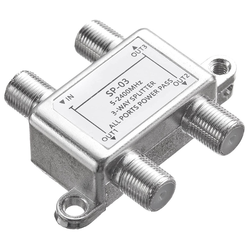 3 Way Coaxial Cable Splitter,5-2400Mhz,Wroks With Catv,Stb Box,Satellite,Antenna System,High Speed Internet,Moca Network 6032210665568