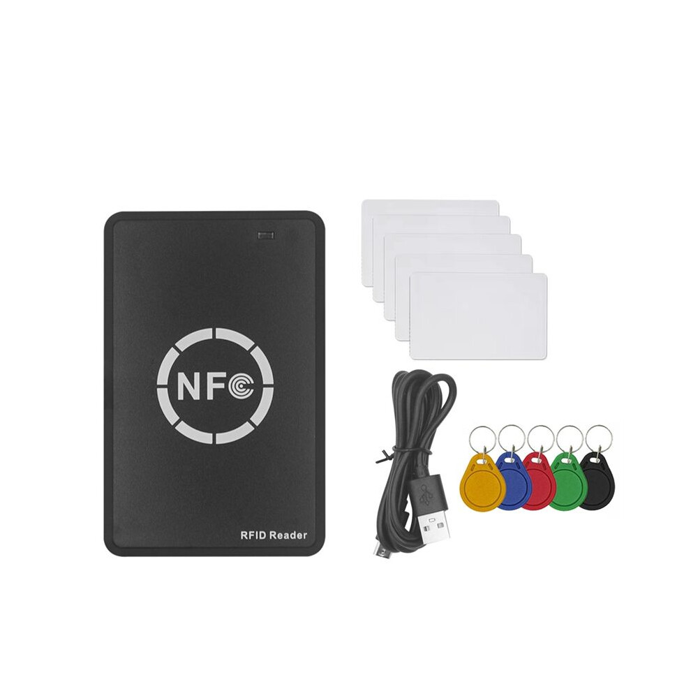 Rfid Nfc Chip Reader/Writer+5Xcuid Card+Uid Keychain Rfid Duplicator Tag Copy Clone Id Ic Key Badge Copier Black/White 6032513921033