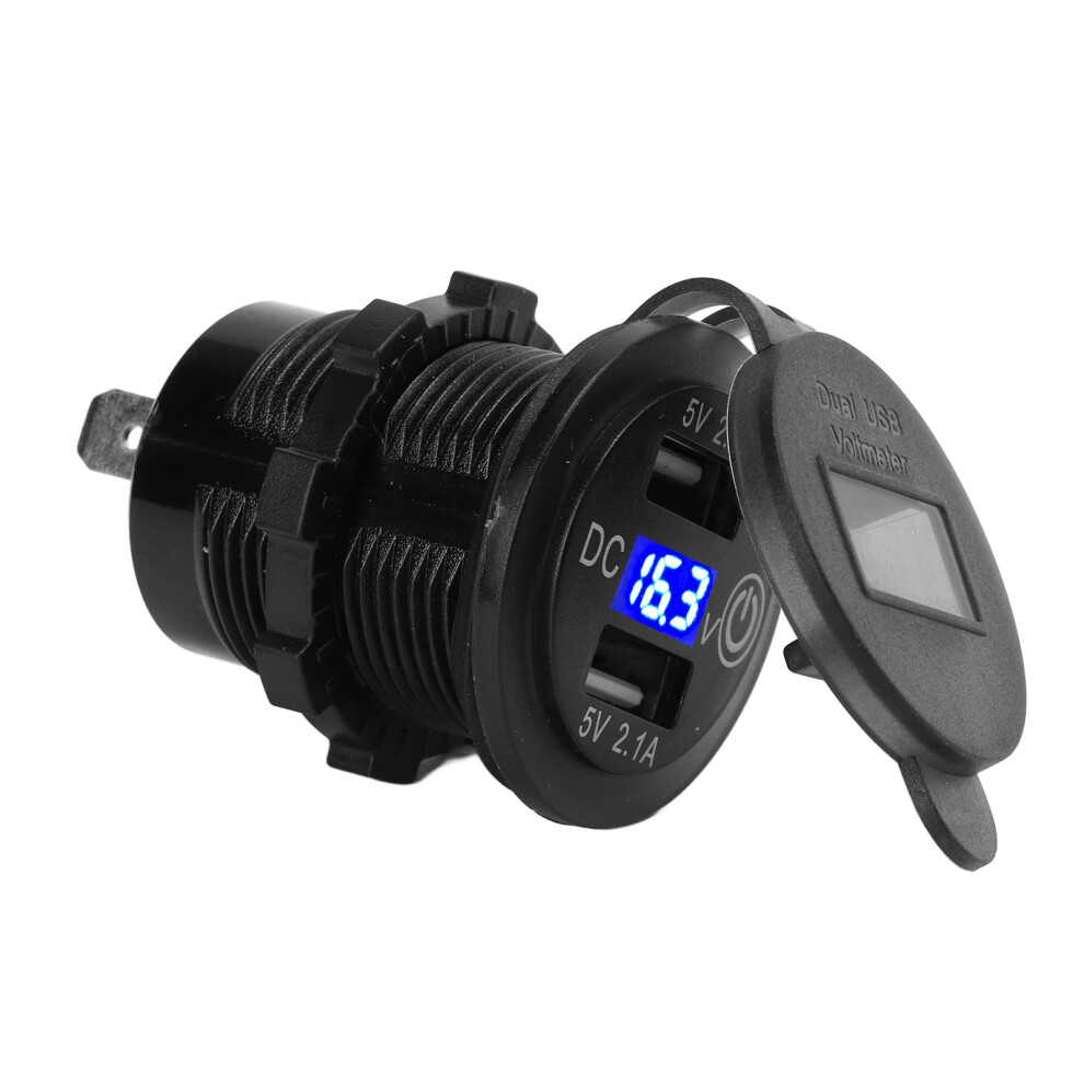 Dual Usb Car Charger 2.1A Fast Charging Voltage Display For 12-24V Vehicles 4611376858070