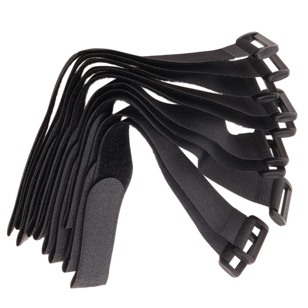 Black Reusable Cable Straps, Self - Adhesive Hook And Loop Cable Straps, Adjustable Reusable Cinch Straps, Fastening Cable Ties For Cable Tv Desk 9358999847269