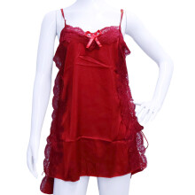 Camicia da notte in raso da donna, camicia da notte sexy, babydoll sexy, camicia da notte con reggicalze in pizzo, camicia da notte con scollo a V da