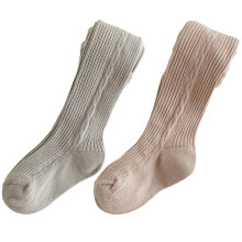 Seamless Toes Baby Girl Leggings, Double Knitting Thick Tights with 360 Degrees Stretch, Cable Knit Footed Pantyhose High Elastic Waistband for