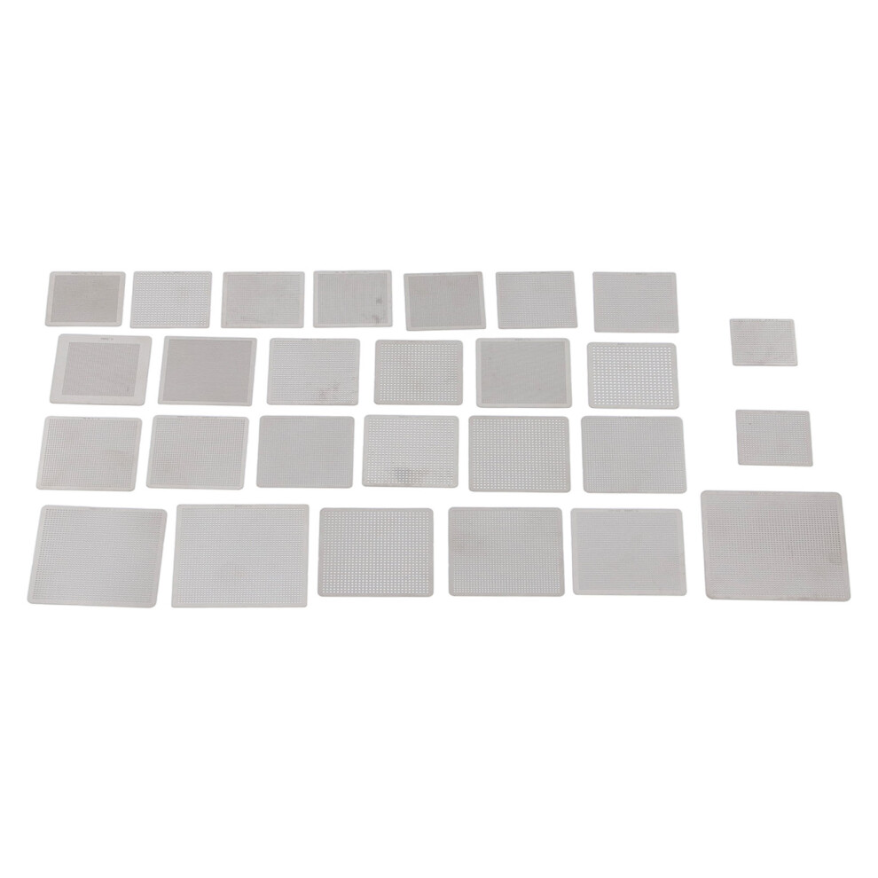 27Pcs Bga Reballing Stencils 304 Stainless Steel Rework Template Mesh 3711376861597
