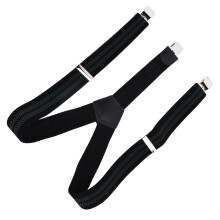 Mens Green Elastic Wide Suspenders 4cm Adjustable Metal Clip Formal