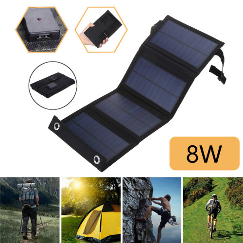 8W Solar Panel Portable Folding Foldable Waterproof Charger 1