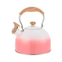 (pink, 19x23cm) Universal Whistling Kettle Hiking Kettle Teapot Large Capacity Durable