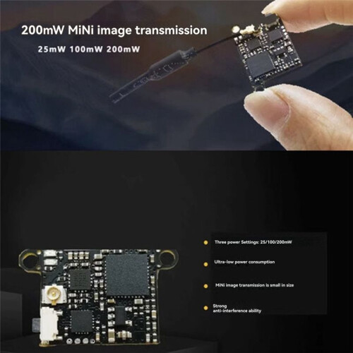5.8G 200mW VTX 48CH Analog Video Transmitter Adjustable Power VTX for FPV RC Drone 2