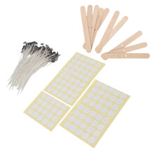 Candle Wick & Sticker DIY Kit 100Pcs 15cm with Holders for Candle Making