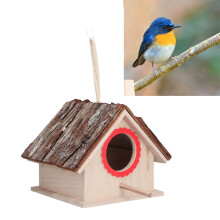 Holz-Vogelhaus Gartendekoration, Outdoor-Hängnestkasten, 19,5x16x15,5 cm