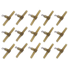 15PCS Side Bend Anti Tangle Sleeves with Swivel for Carp Fishing Helicopter Rig