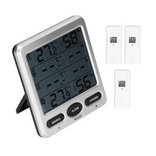 Draadloze digitale hygrometer en thermometer, temperatuur- en vochtigheidsmeter met instelbare achtergrondverlichting, breed meetbereik en