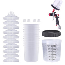 Paint Cups Pack of 10 with Lids, Plug, Stoppers, Transparent for Car, Art 600 ml