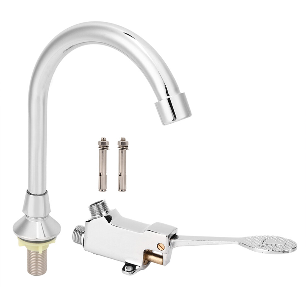 Easy To Install Foot-Operated Pedal Faucet With Quality Bubbler, Copper Valve Body For Long-Lasting Use, Soft Water Flow Tap For Home Hospital And 9433291543603