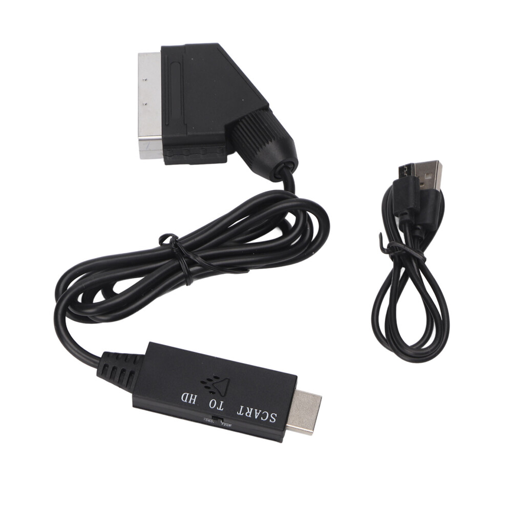 Scart To Hd Multimedia Interface Converter, High Resolution Support 1080P 60Hz 720P 60Hz Output Adapter Cable With Advanced Signal Processing 9358999848372