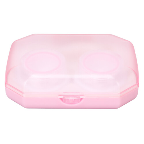 Compact Lens Case with Mirror, Solution Bottle Portable Travel Sealed Case Contact Lens Case, Durable Plastic Tweezers Remover Tool, Multi-function 1