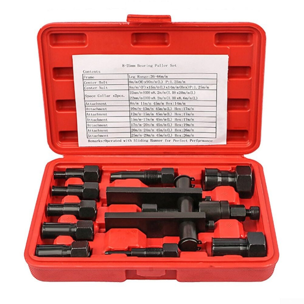 Bearing Puller Set 10Pcs Heavy Duty Motorcycle Inner Bearing Removal Kit With Compact Storage Box 9187378513569