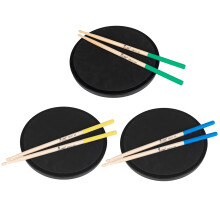 3 Pairs 5A Maple Wood Drum Sticks Triangular Tip Non-Slip Rubber Handle
