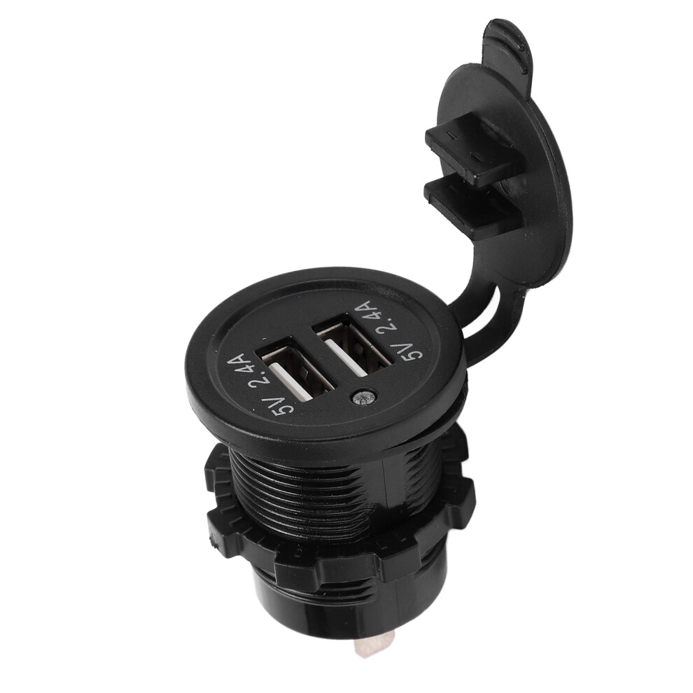 Modified Car Charger Dual Usb 2.4A Waterproof Matte With Backlight Black 8361376877859