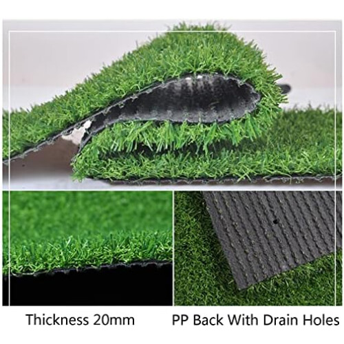 Artificial Grass Rug with Soft Realistic Texture, Cuttable Plastic Backed Fake Grass Carpet 0.8x2m 2