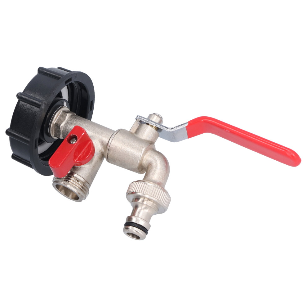 Ibc Tote Brass Adapter Double Connector, 60Mm, G1/2 Faucet 4661376881004